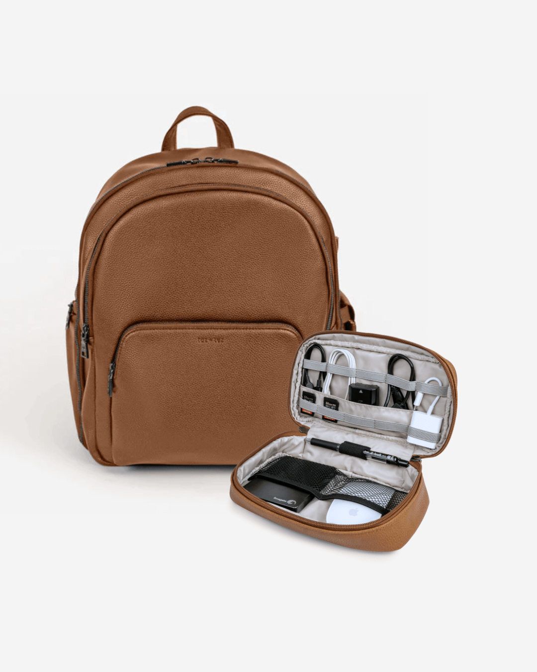 Tildy Backpack + Tech Case (Tan)-1
