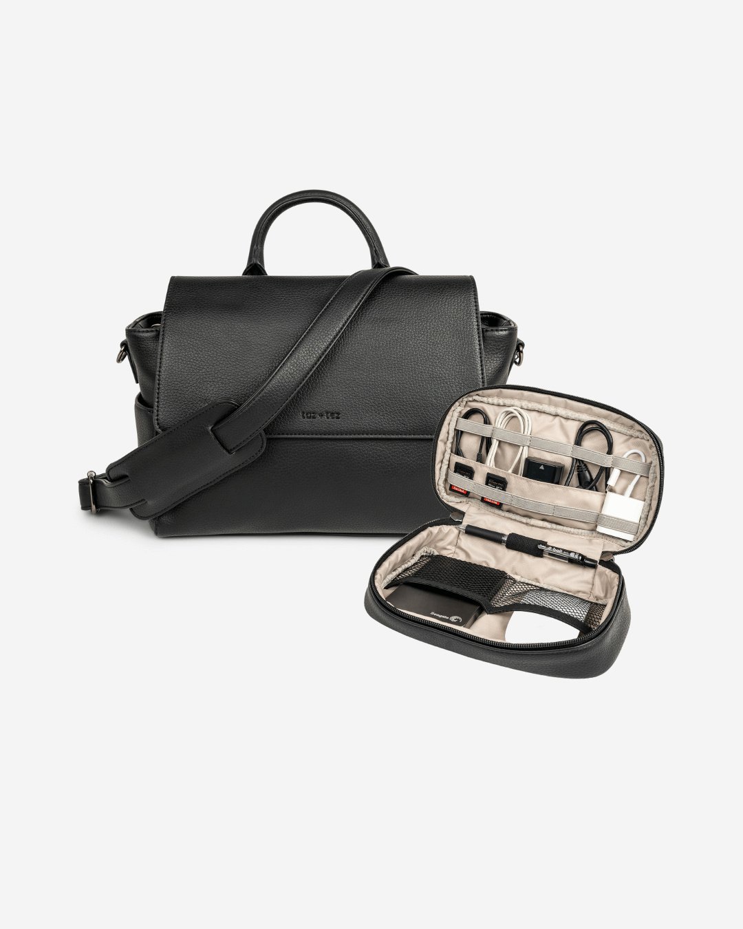 Bobbi Shoulder Bag + Tech Case (Black)