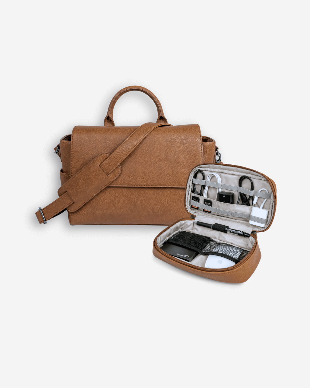 Bobbi Shoulder Bag + Tech Case (Tan)