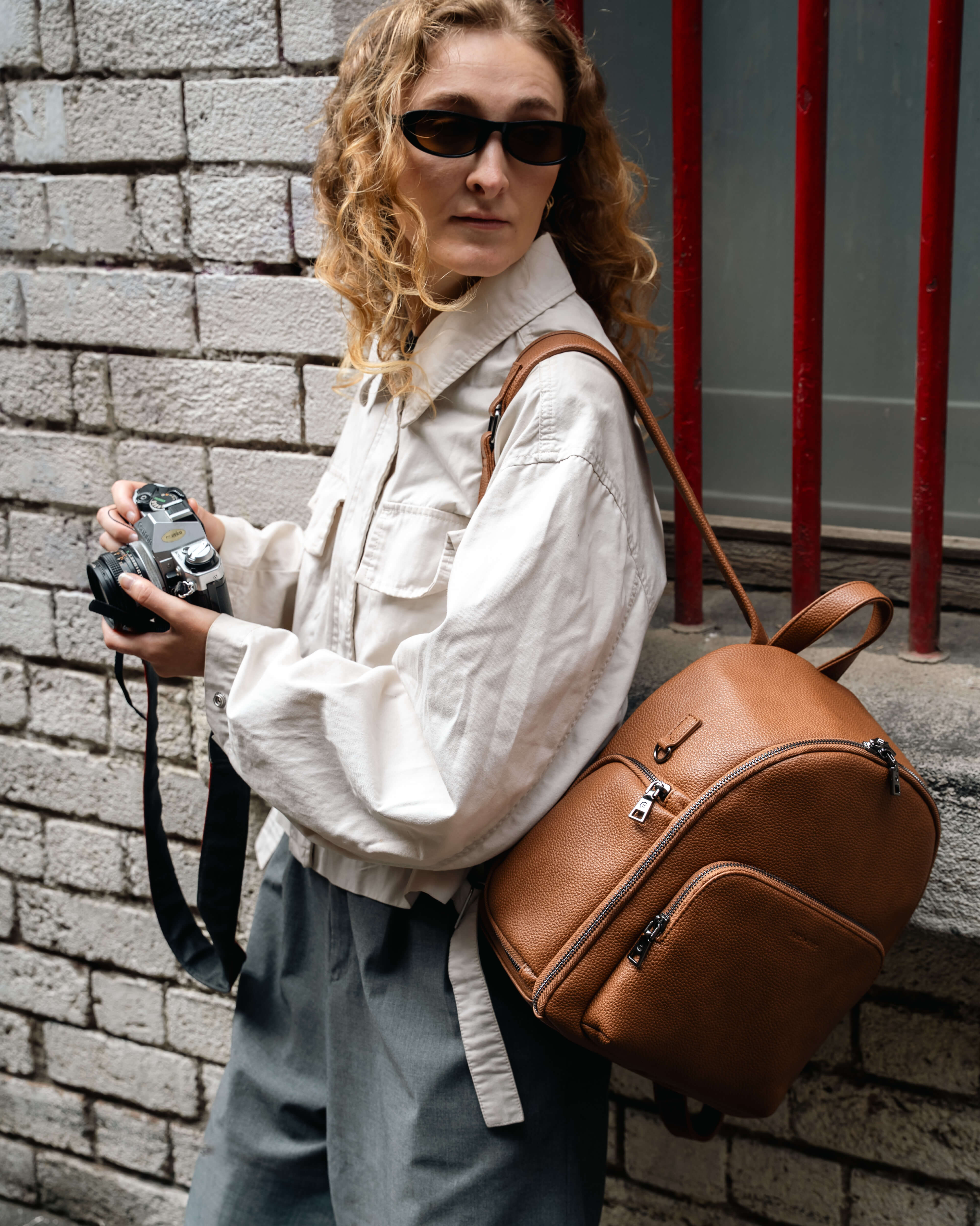 Marlo Camera Backpack (Tan)-2