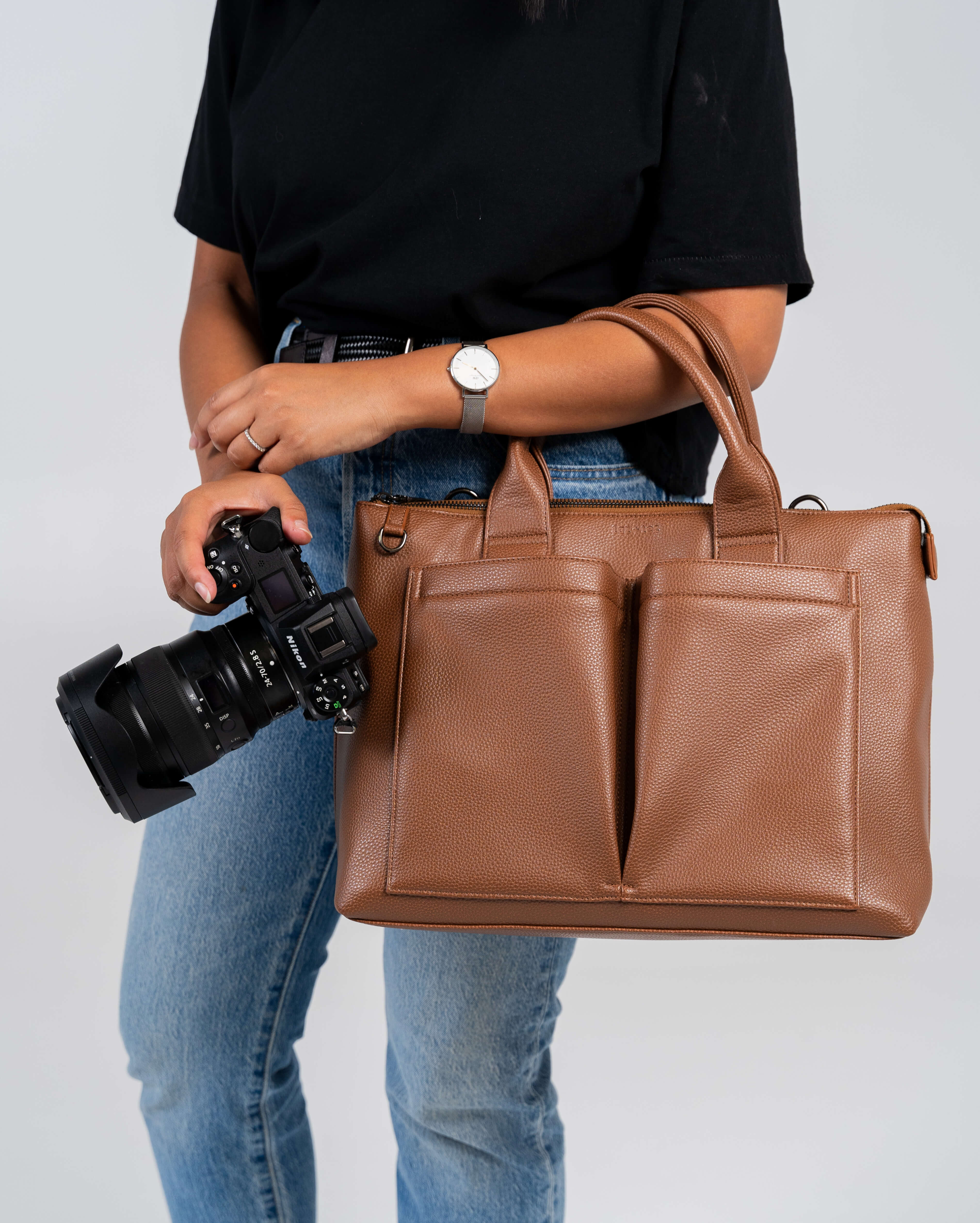 Pippa Camera Bag with Caddy (Tan)