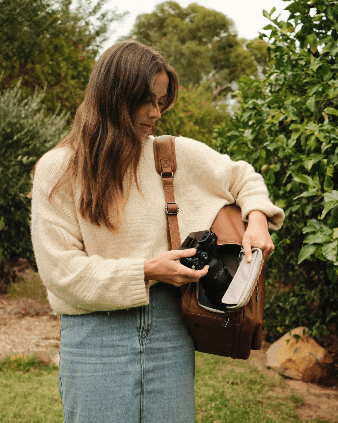 Tildy Backpack + Tech Case (Tan)-4