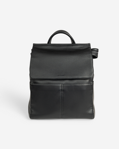 black stylish camera bag backpack black front view