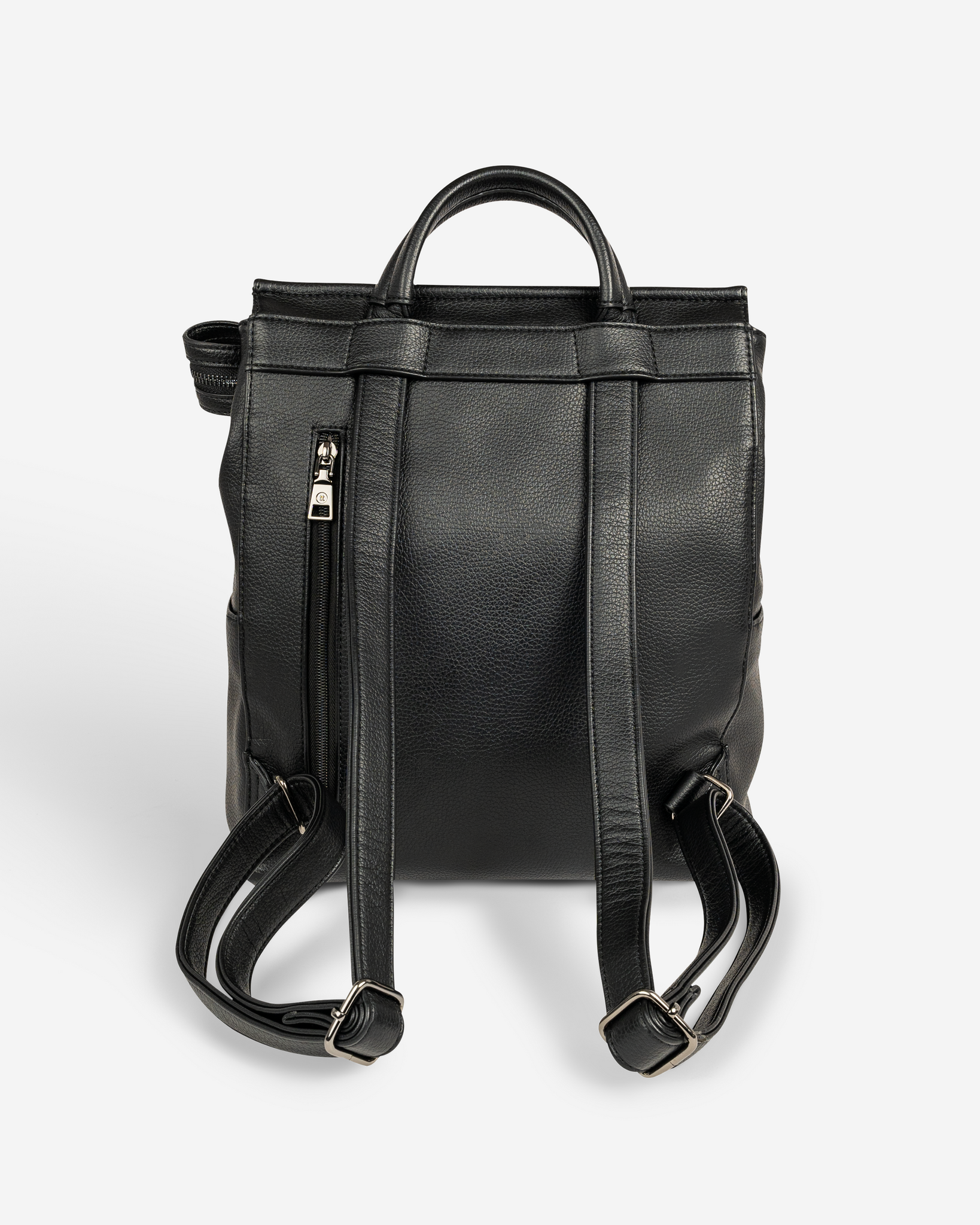 black stylish camera bag backpack black back view